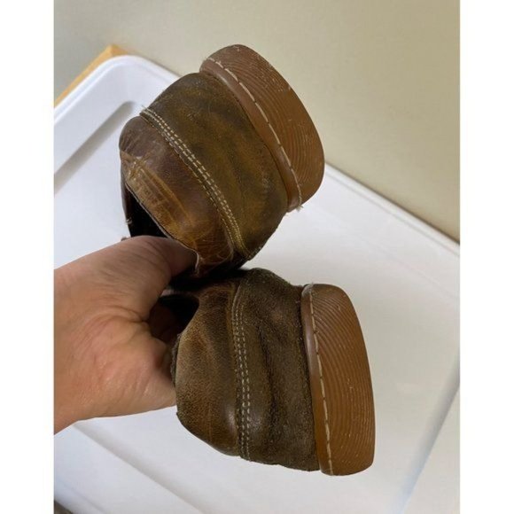 Dr. Marten's Air Brown Leather Distressed Patchwork Stitch Lace Sneaker - Picture 7 of 10